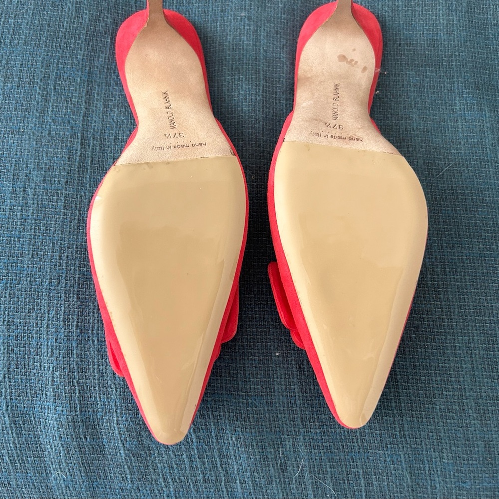 Manolo Blahnik Hot Pink Maysale 70mm Mule - Picture 12 of 14